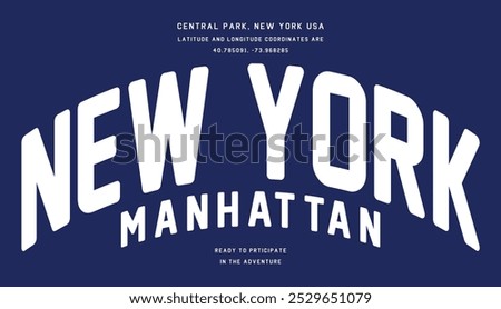 usa new york city manhattan central park slogan vector for t-shirt