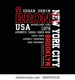 usa new york urban streetwear denim typography design