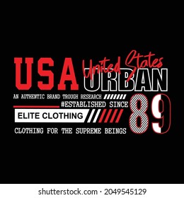 usa new york urban streetwear denim typography design