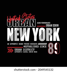 usa new york urban streetwear denim typography design