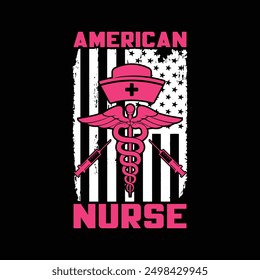 USA Nurse T-Shirt Design 2024.