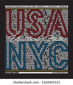 usa nyc typography for print t shirt 