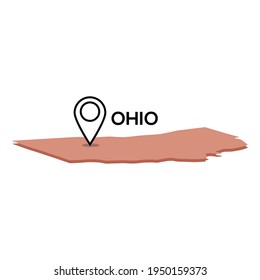 Usa Ohio City 3D map location perfect to used for infographic , web design , app mobile 