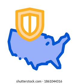 usa on map icon vector. usa on map sign. color symbol illustration