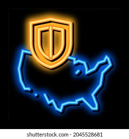 usa en el mapa del vector del signo de luz de neón. Icono brillante usa en el símbolo del mapa. ilustración de símbolo transparente