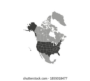 USA on North America map vector. Vector illustration.