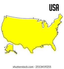 usa outline map. Abstract design, vector illustration	Stylized minimal line design	