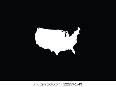 USA outline map country shape national borders United States 