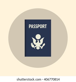 USA passport. Icon vector illustration.