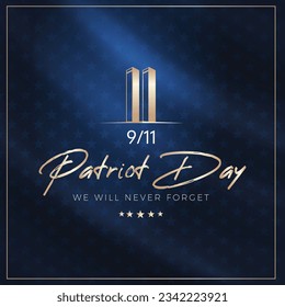 Usa Patriot day 9.11, plane crash social media design. Nine eleven twin tower vector. we will never forget.