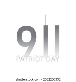 USA Patriot Day banner with high rise towers of New York along with twin tower world trade center. Minimal Design.