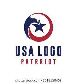 usa patriot logo with eagle circle element with star in the middle. usa flag logo	