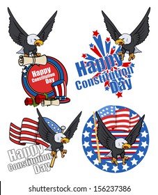USA Patriotic Bald Eage design - Constitution Day Vector Illustration