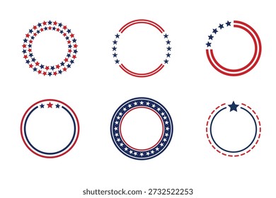 USA Patriotic Circular Star Frames
