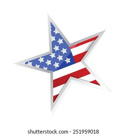 usa patriotic flag star illustration design over a white background