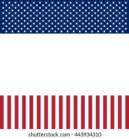 USA patriotic frame with empty space on center. Vector background