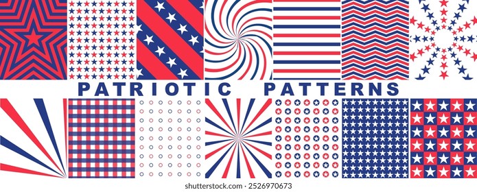 COLECCIÓN de fondo de patrón patriótico de Estados Unidos