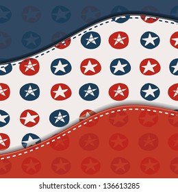 usa patriotic pattern with stars and stripes in blue and red. eps10
