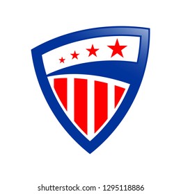 USA patriotic shield symbol Vector illustration.