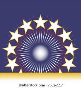 USA patriotic stars on blue background