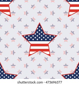 USA patriotic stars seamless pattern on american stars background. American patriotic wallpaper with USA patriotic stars. Surface pattern vector illustration.