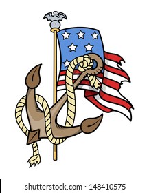 USA Patriotic Tattoo - Vector Illustration