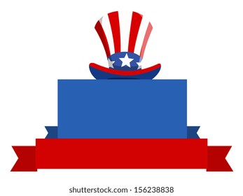 USA Patriotic theme blank banner design vector