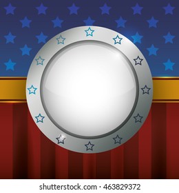 Usa patrotism seal stamp star culture blue red icon. Background and colorfull illustration. Vector graphic