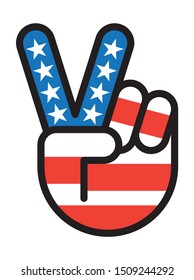 USA Peace Sign Hand Symbol