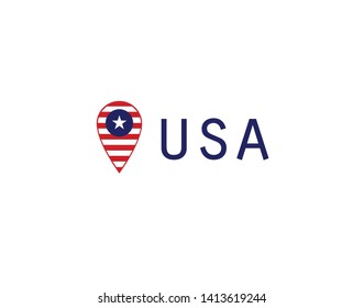 USA pin location navigation label United States symbol America
