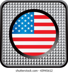 usa pin silver checkered web button