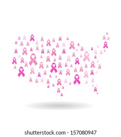 USA pink awareness map