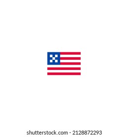 Bandera de USA Pixel. Banner Pixelado América. icono político de 8 bits.