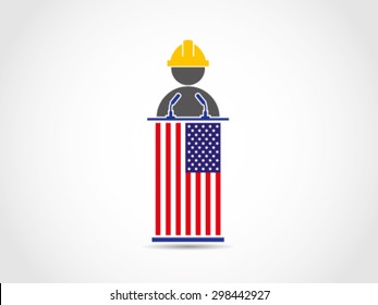 USA Podium Labor Speech