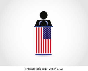 USA Podium Public Speech