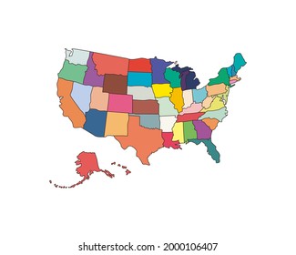 usa politic map geography icon