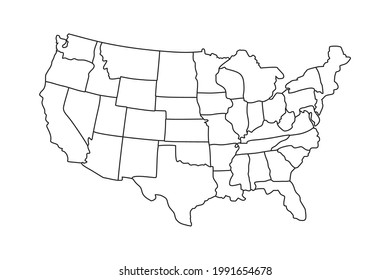 usa political map on background