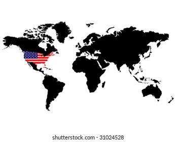 Usa Position World Vector Illustration Stock Vector (Royalty Free ...