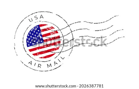 usa postage mark. National Flag Postage Stamp isolated on white background vector illustration. Stamp with official country flag pattern and countries name