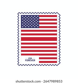 USA Postage Stamp Design on white background, Stamp Postage of USA, United States of America, USA Stamp Postage on white background