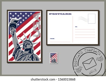 USA postcard Template