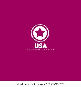 USA premium quality badge. premium quality package label. vintage stamp