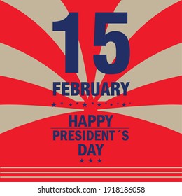 USA President day poster. 15 February. Vector illustration
