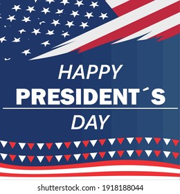 USA President day poster. 15 February. Vector illustration