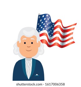 Usa president man and flag design, United states america independence nation us country and national theme Vector illustration