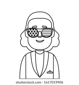 Usa president man with glasses design, United states america independence nation us country and national theme Vector illustration