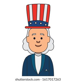 Usa president man with hat design, United states america independence nation us country and national theme Vector illustration