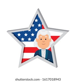 Usa president man inside star design, United states america independence nation us country and national theme Vector illustration