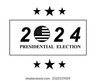 Eleição política americana na campanha presidencial dos EUA. Sinal patriótico dos EUA. Símbolo da bandeira dos EUA dos partidos políticos republicanos VS democratas. Dia da eleição presidencial. Vote em 2024 nos EUA, banner vetor.