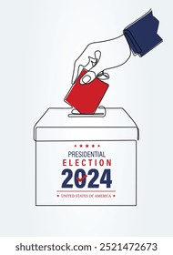 USA Presidential Election 2024 vector illustration. Poster, card, banner and background.